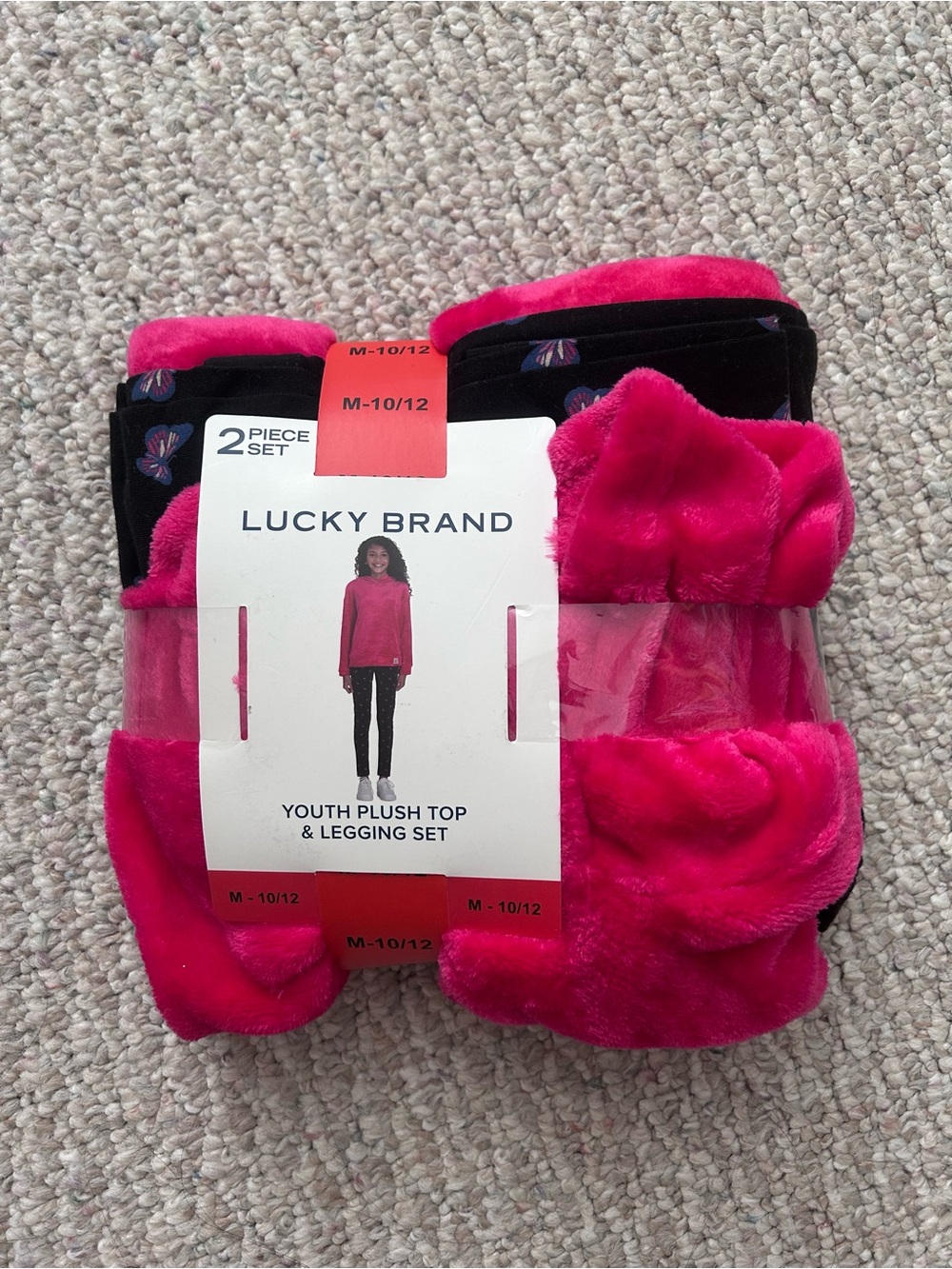 NWT Lucky Brand Kids Plush Top & Legging Set - size M 10/12
